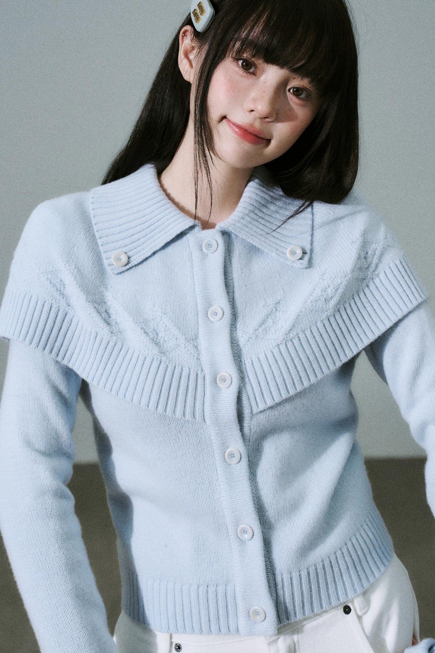 Cashmere Wool Blend Cape Top