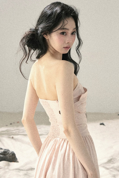 Cloud-Like Strapless Summer Dress