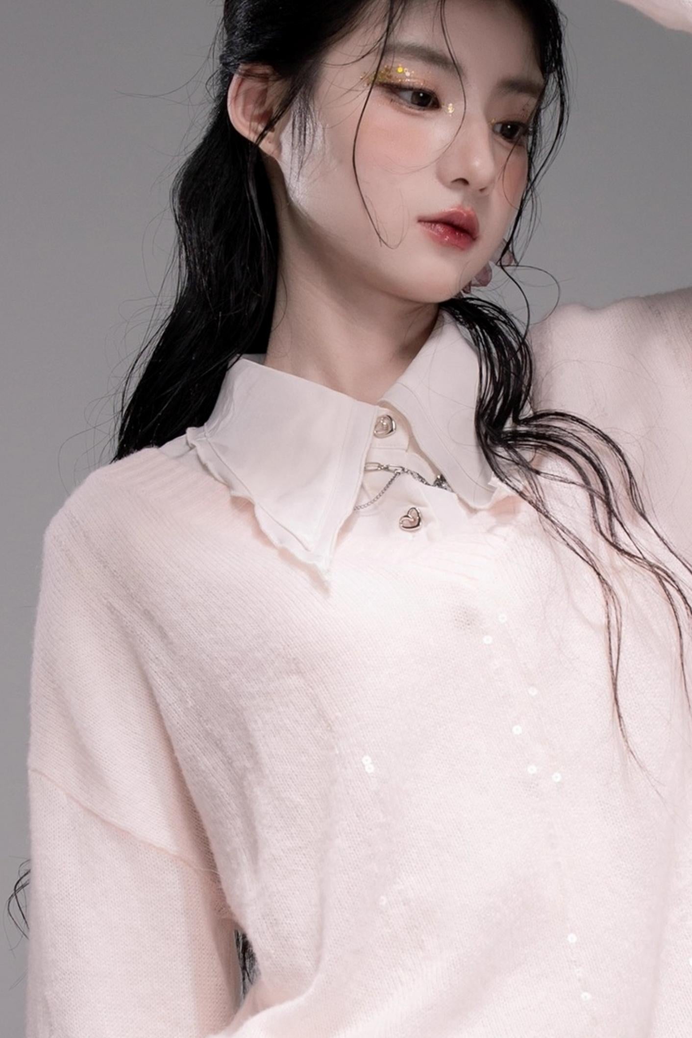 Sweet Lace Collar Lapel Shirt