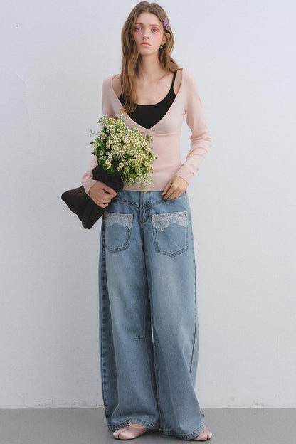 Wool Blend Color-Blocked Sweater