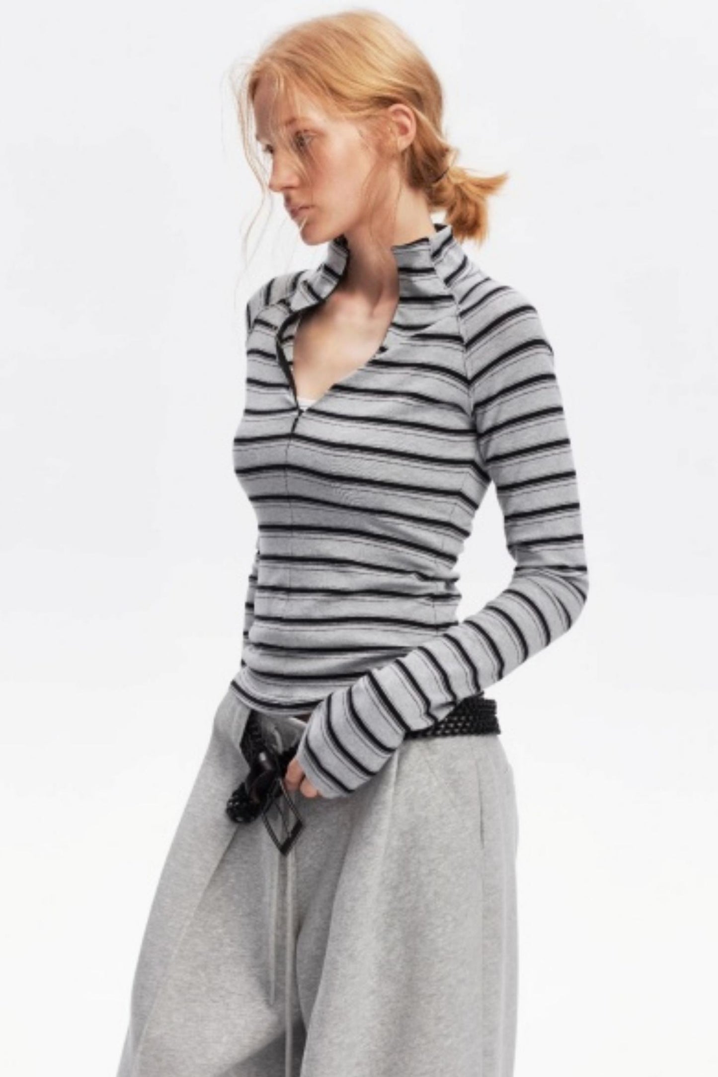 Vintage Striped Slim Knit Top