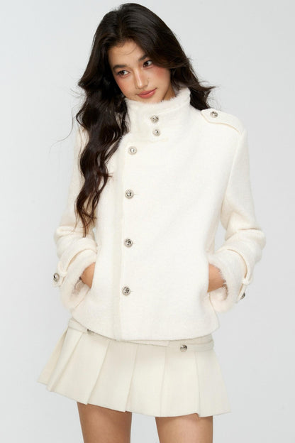 Exquisite Woolen Cropped Jacket Set-Up