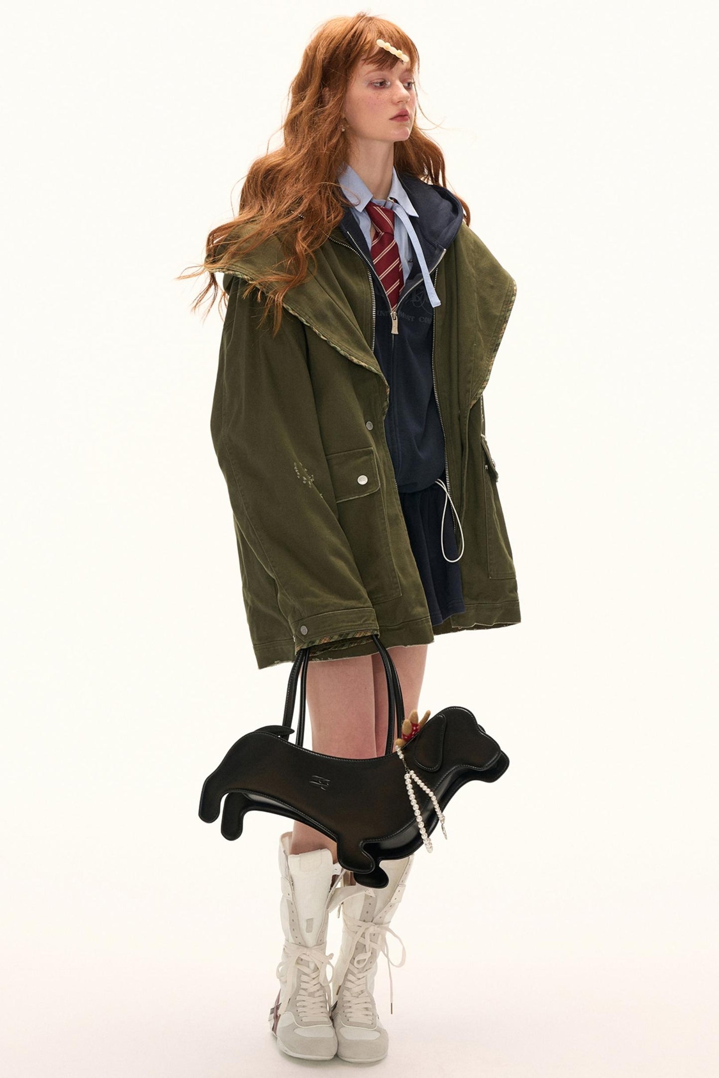 Autumn Logo Hooded Zipper Dress