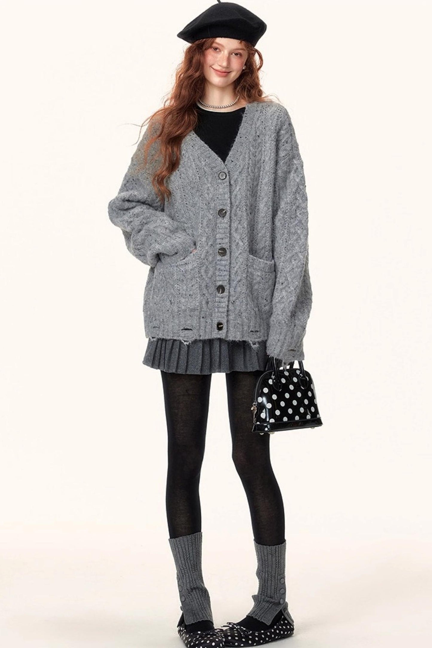 Atmospheric Irregular V-Neck Cardigan