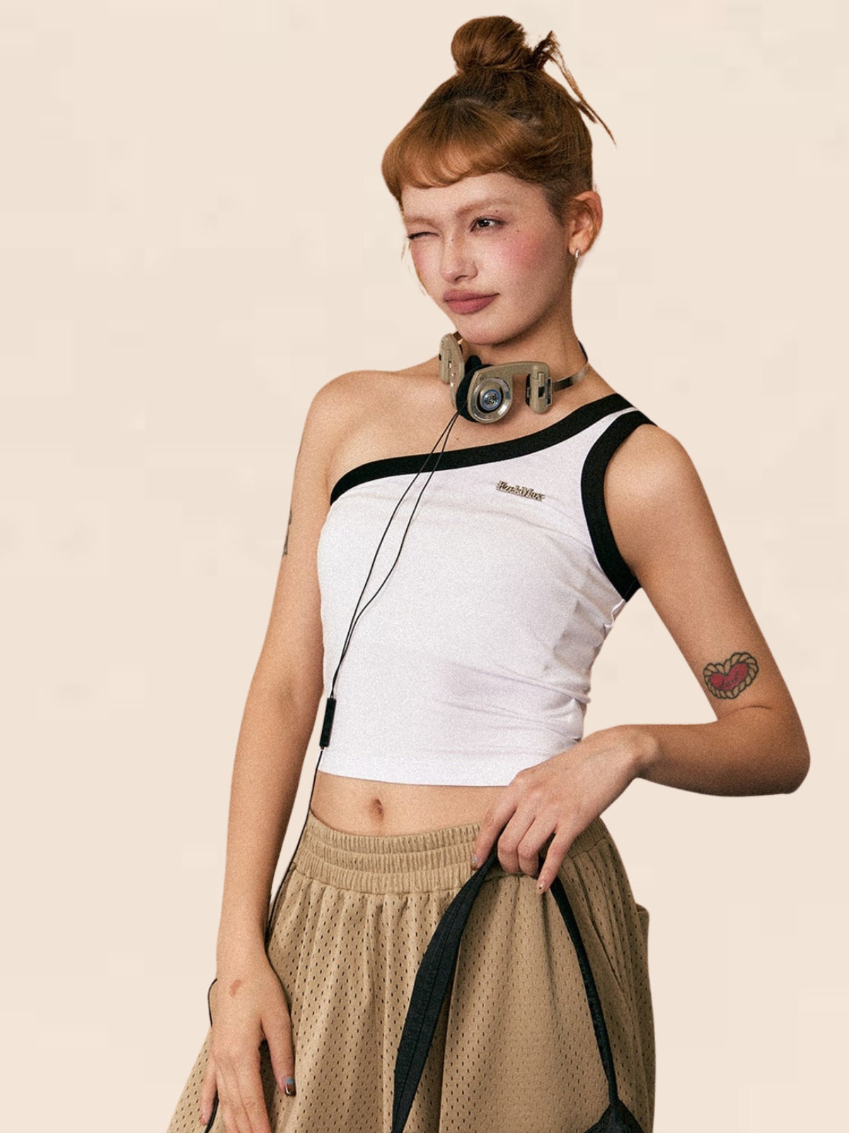 Slanted Shoulder Camisole Top