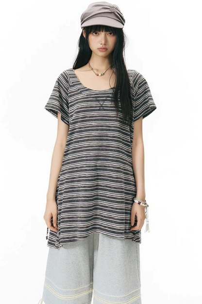 Patchwork Knit Mid-Length Casual Sweatpants