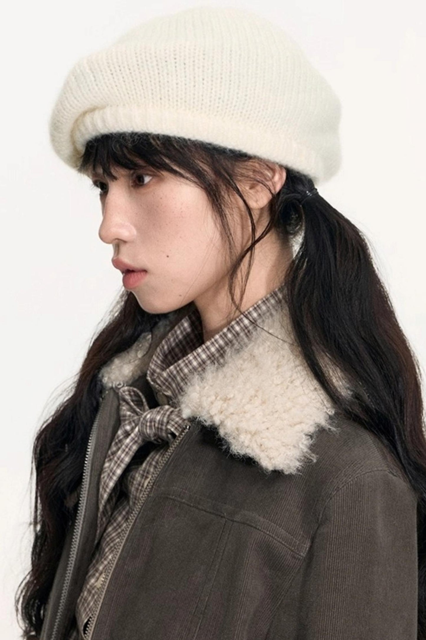 Vintage Fur Collar Jacket With Skirt Set-Up