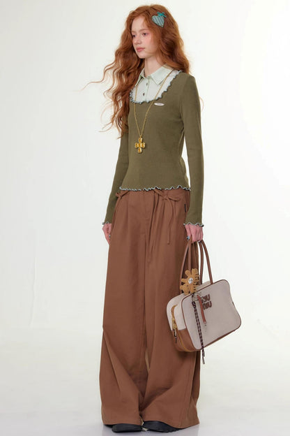 Polo Collar Long Sleeve T-Shirt