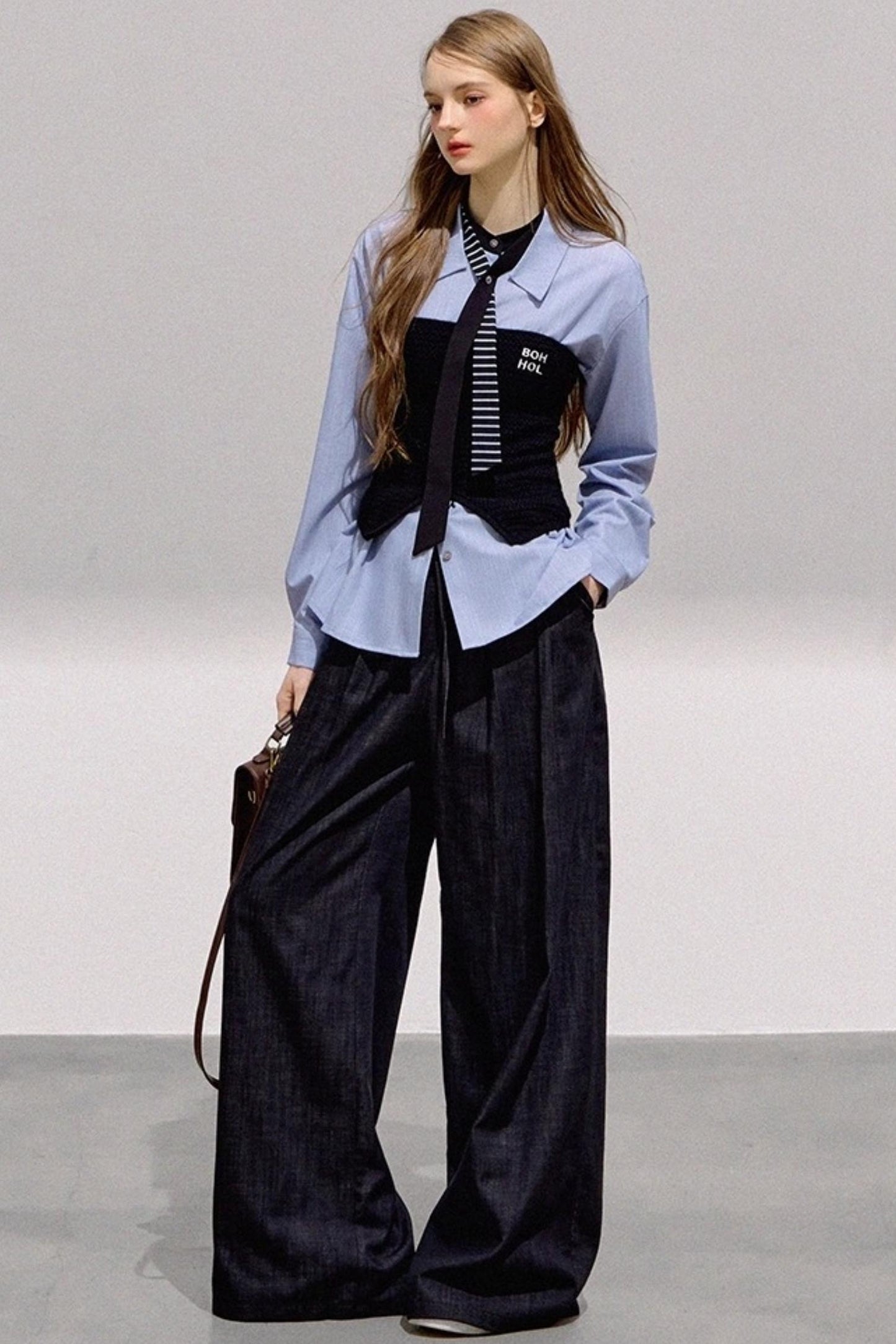 Mint Blue Striped Tunic Shirt