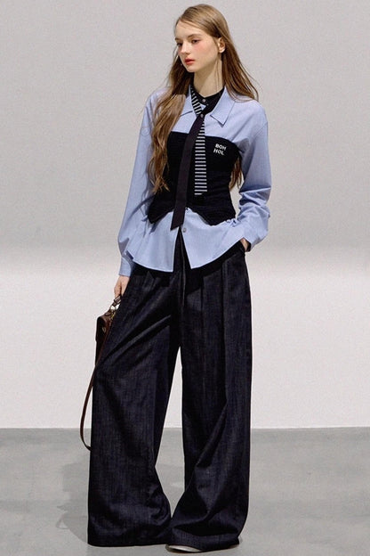 Mint Blue Striped Tunic Shirt