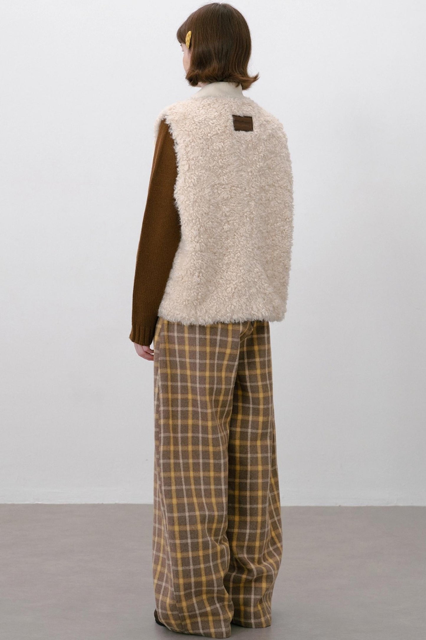 Furry Ribbed Winter Vest Coat