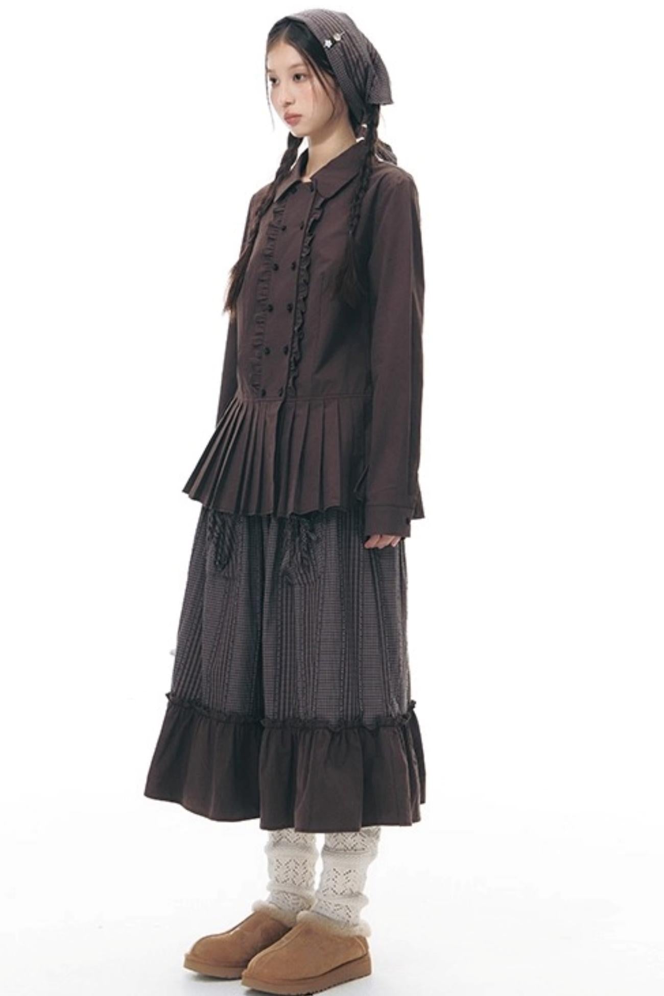 Double-Breasted Ruffled Shirt