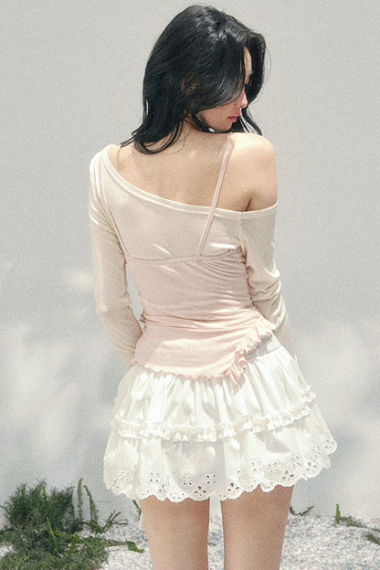 Frosty Unregelmäßiges Schulterfreies-Top