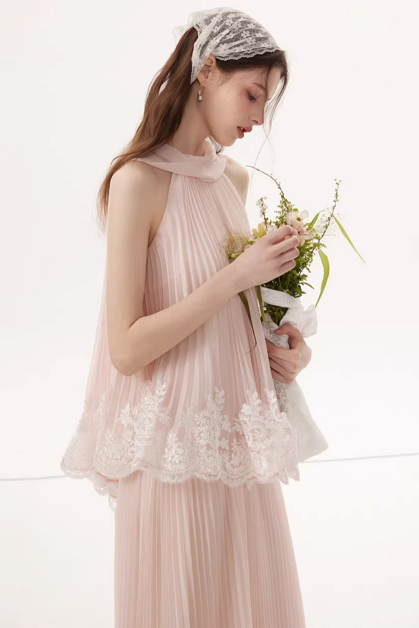 Embroidered Lace A-Line Dress