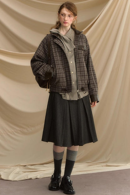 Vintage Bow Strap Striped Shirt