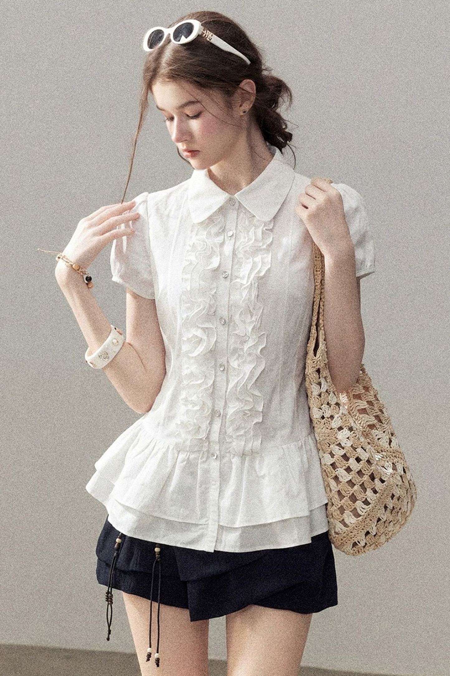 Pure White Ruffled Blouse