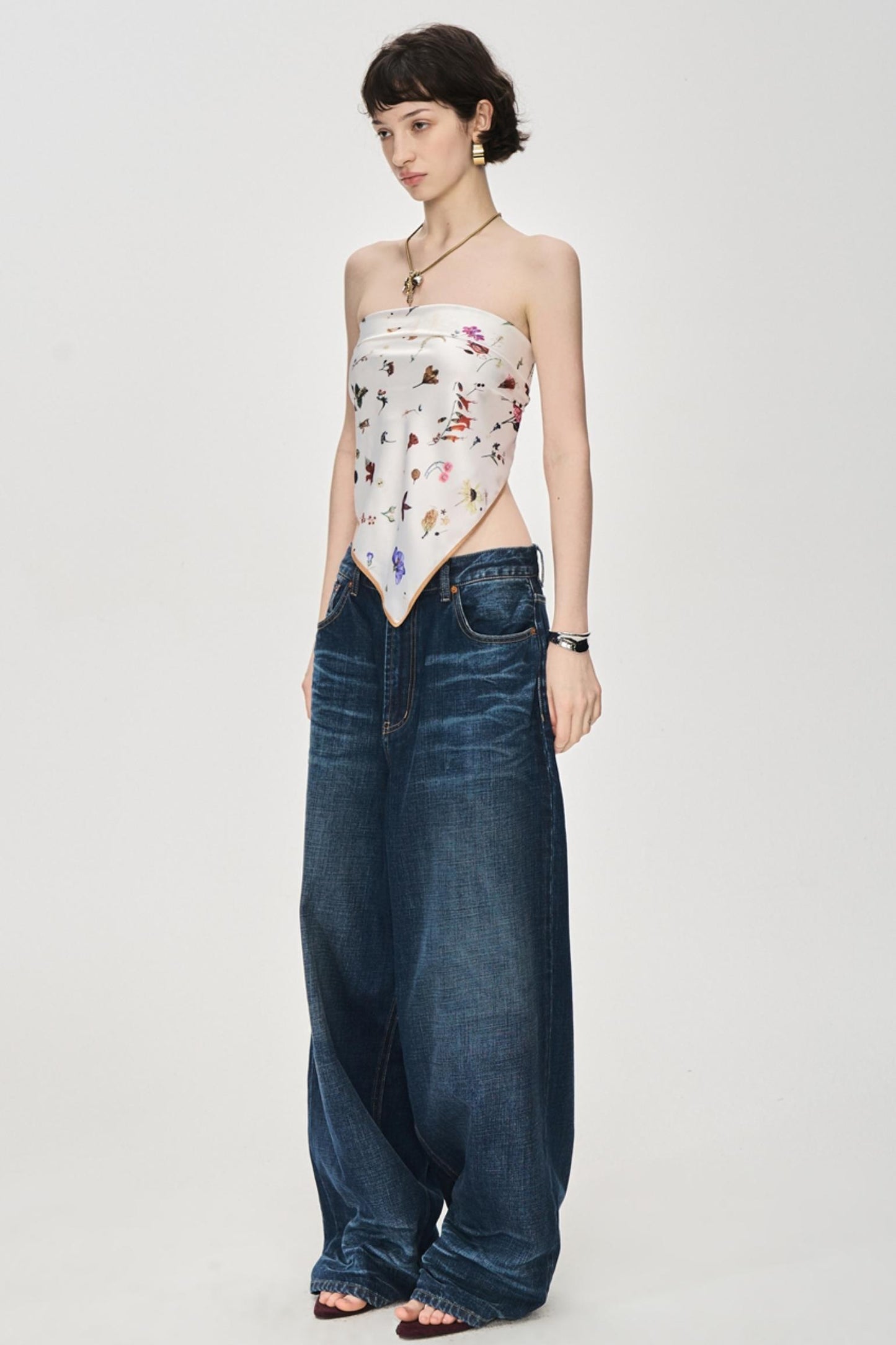 Textured Denim Jeans