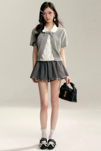 아카데미 돌 칼라 니트 세트업