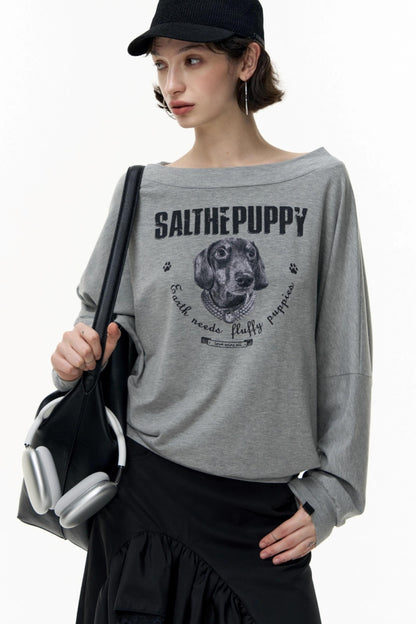 Puppy Print Long Sleeve T-shirt