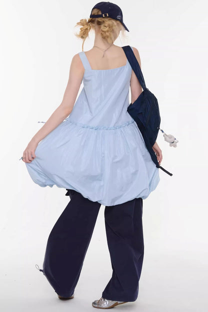 Summer Blue Bow-Tie Dress