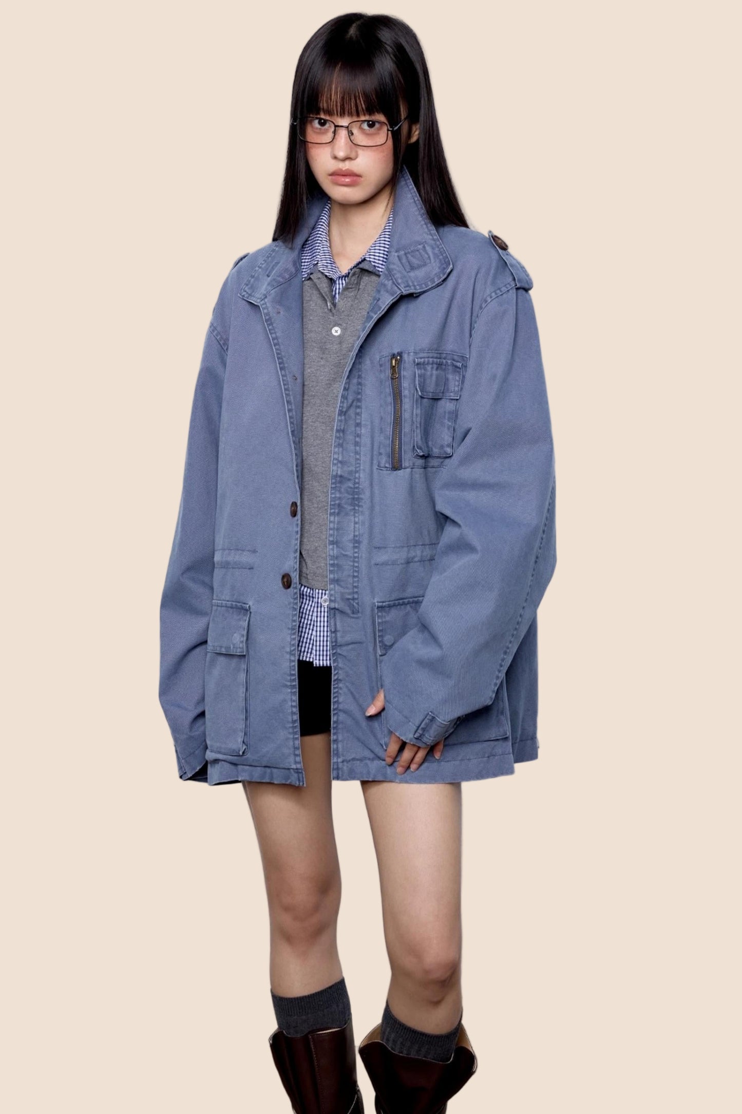 Vintage Cargo Zip Jacket