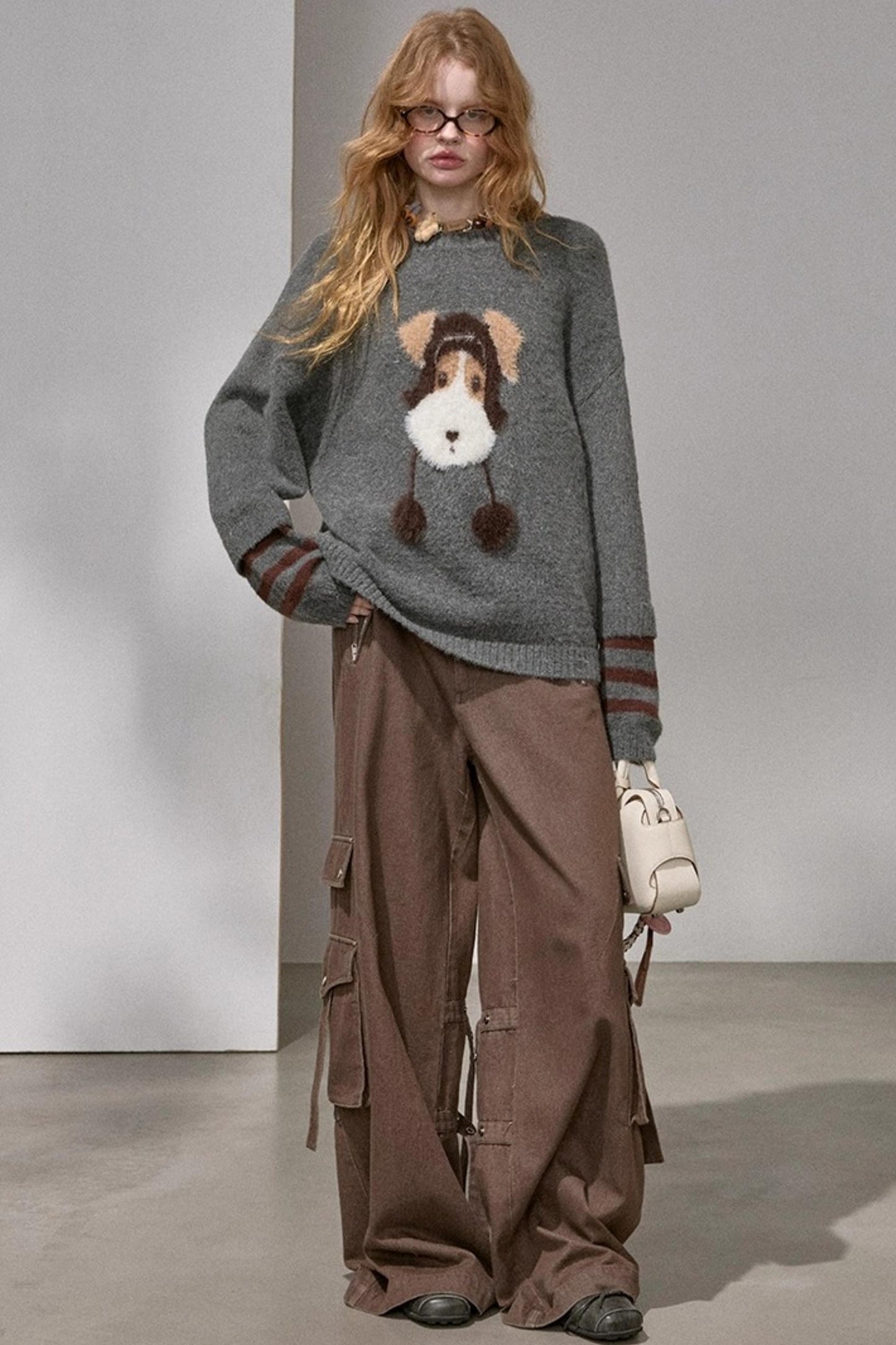 Hat and Puppy Knitted Sweater