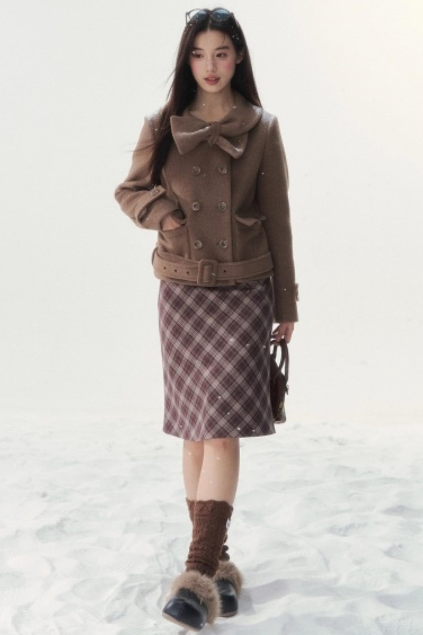 Vintage Plaid Midi Skirt