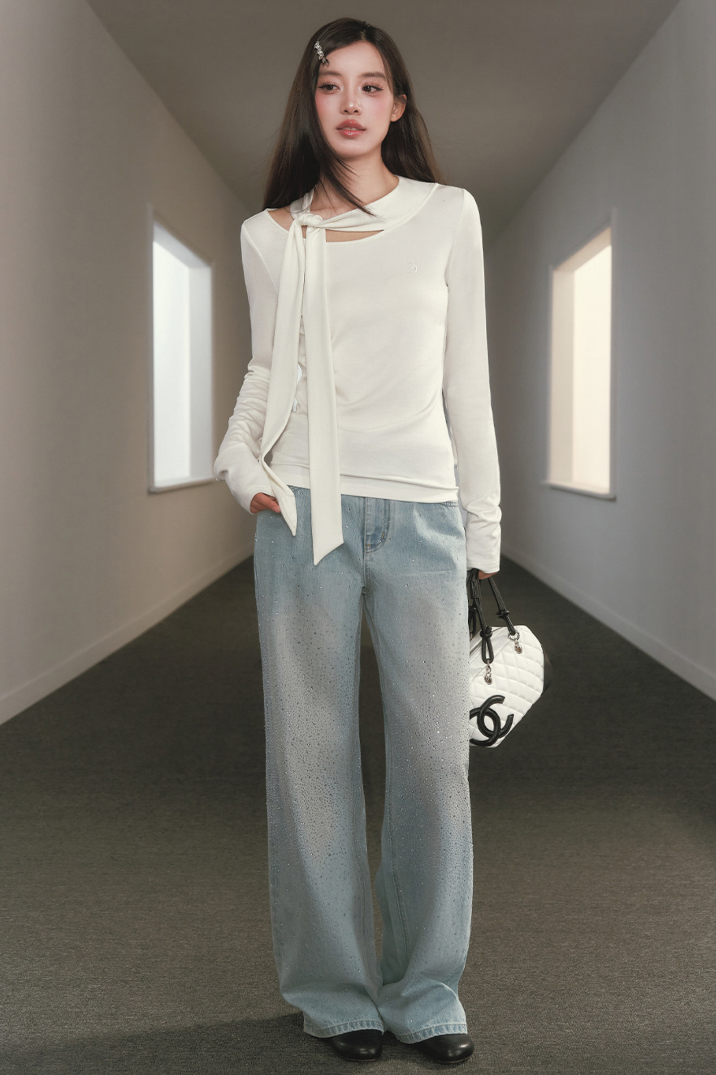 Slimming Waist-Cinching Turtleneck Top