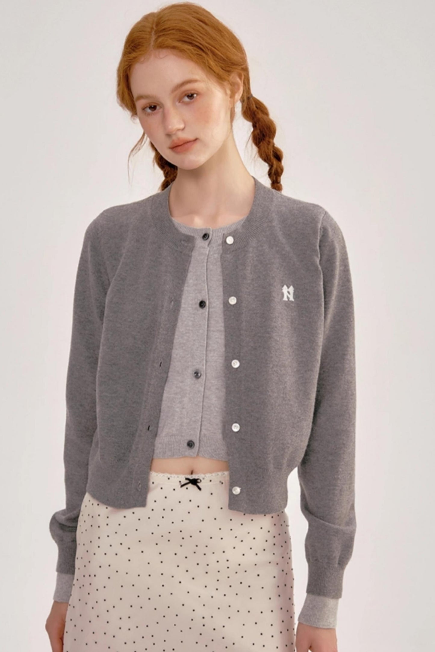 French Polka Dot A-Line Chiffon Skirt