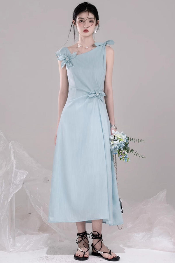 Twisted Cyan Blue Dress