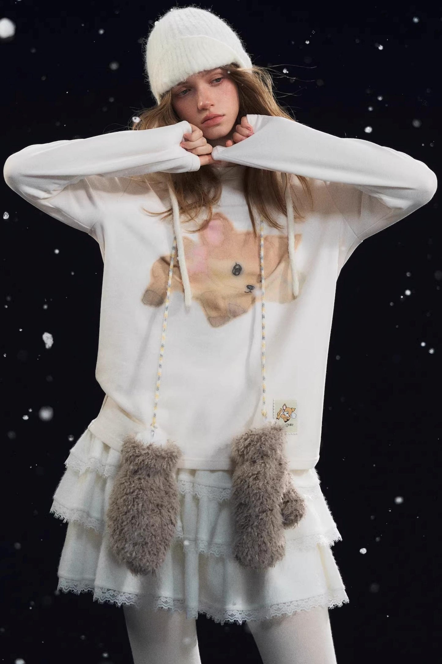 Little Deer Fluffy Blouse Top