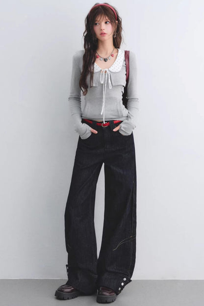 Lyocell Red Belted Pants
