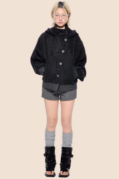Retro Woolen Hooded Jacket