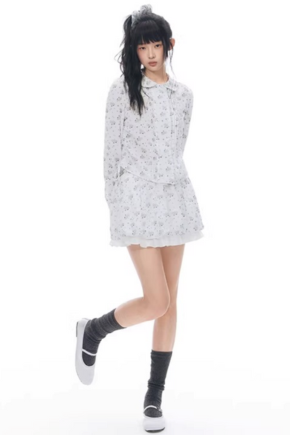 Pony Print Shirt and Skirt Matching Set