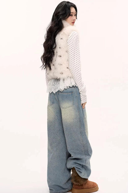 Fluffy Leopard Magic Fur Vest Jacket