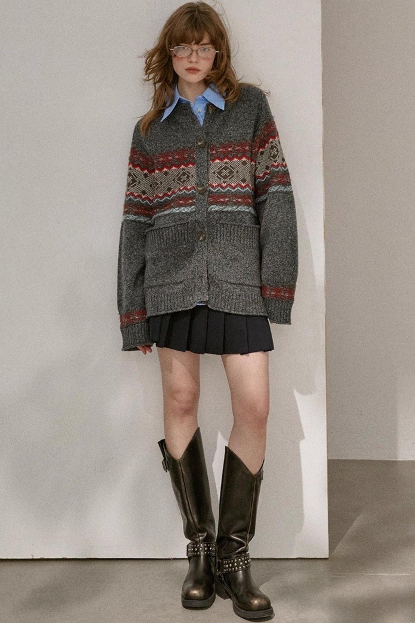 Atmospheric V-Neck Knitted Cardigan