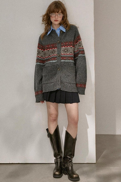 Atmospheric V-Neck Knitted Cardigan