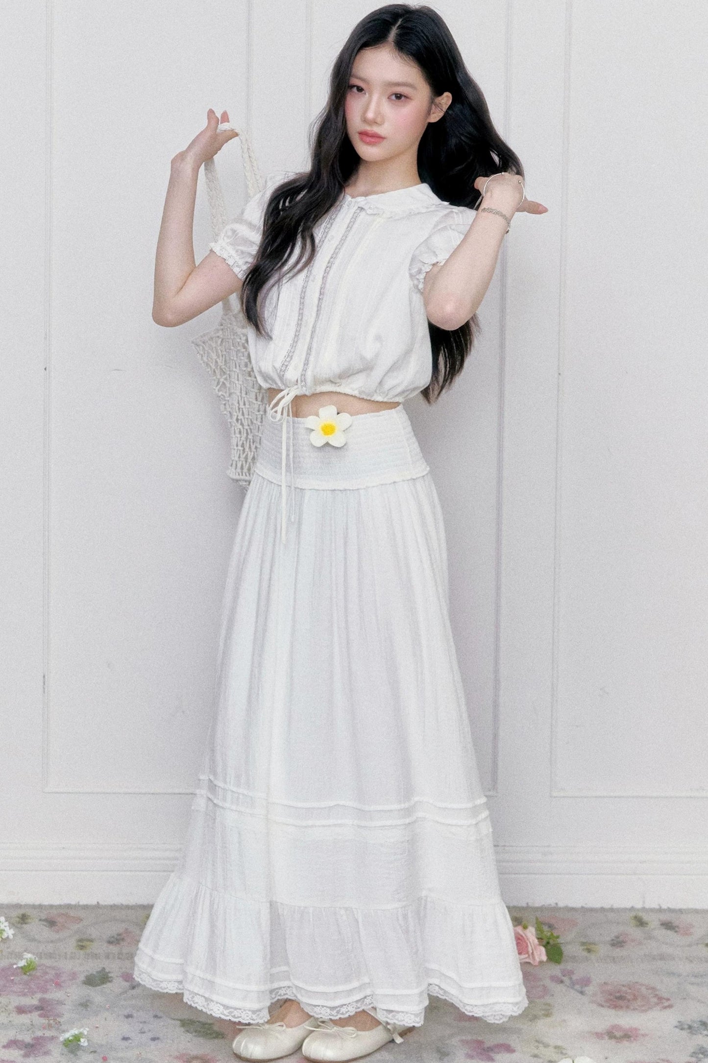 White Moonlight Lace Blouse Set-Up