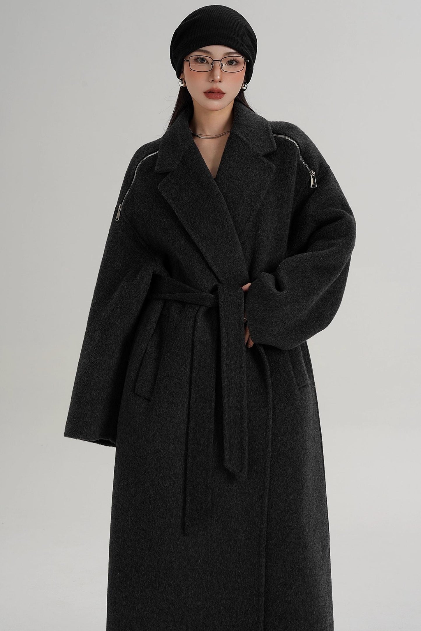 Elegant Shoulder Wool Coat