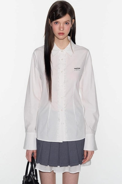 Gray A-Line Lace Skirt