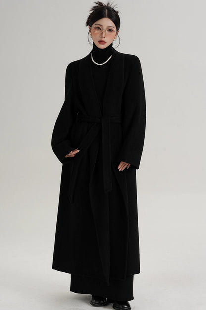 Elegant Double-Sided Long Wool Coat