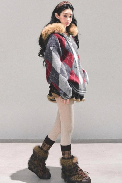 Maillard Poetry Plaid Skirt