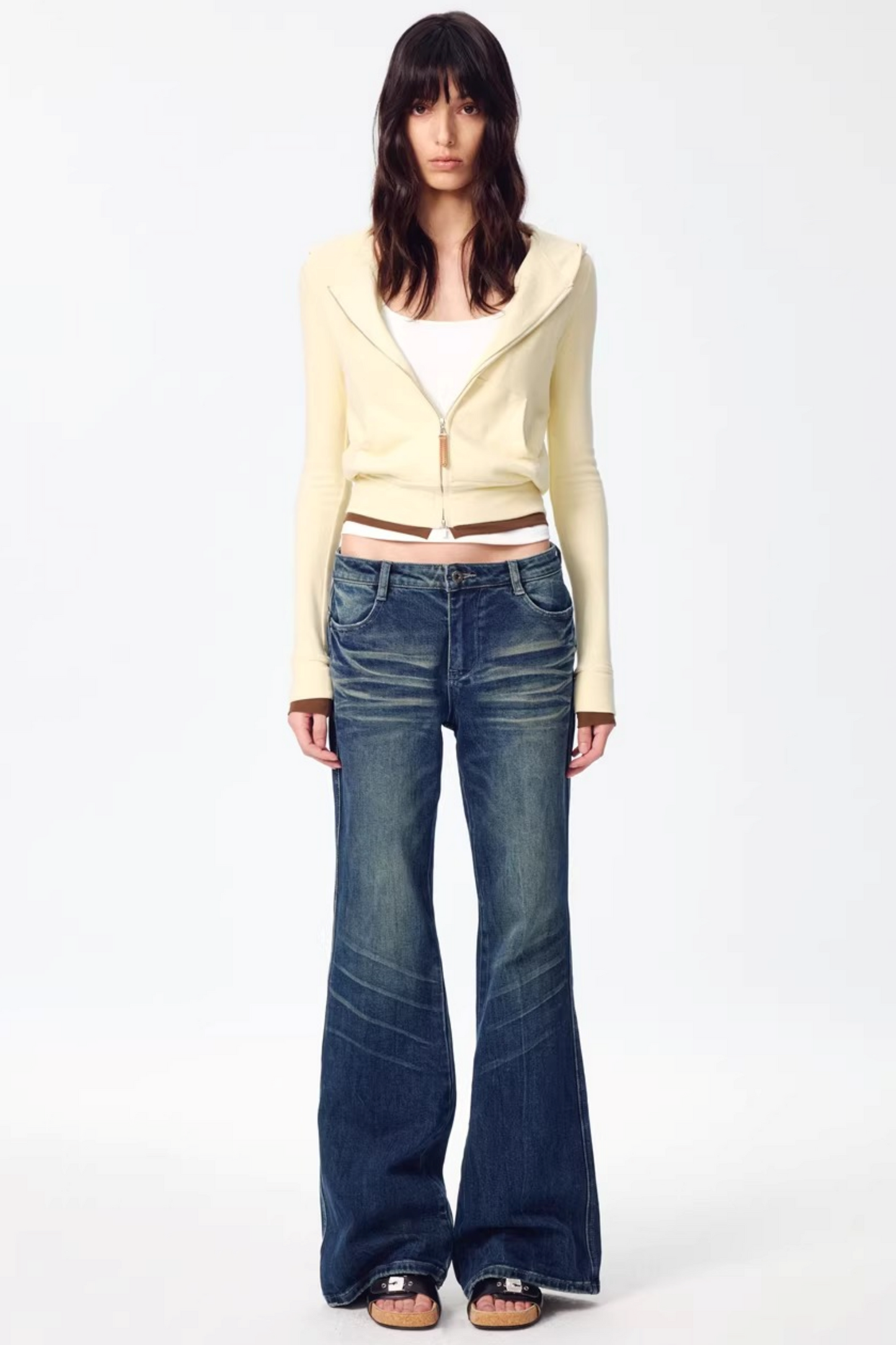 Retro Washed Flared Jeans