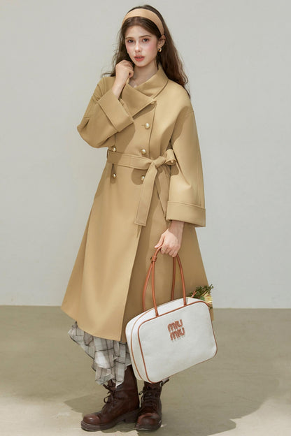 Autumn Double-Breasted Long Coat