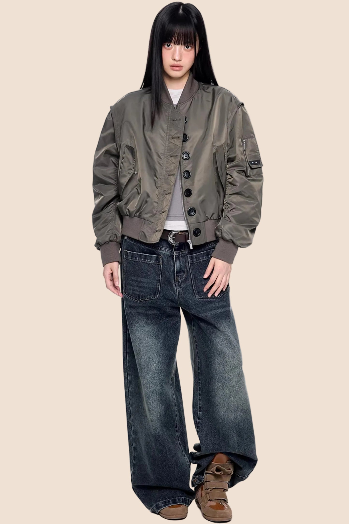 Stand Collar Retro Jacket