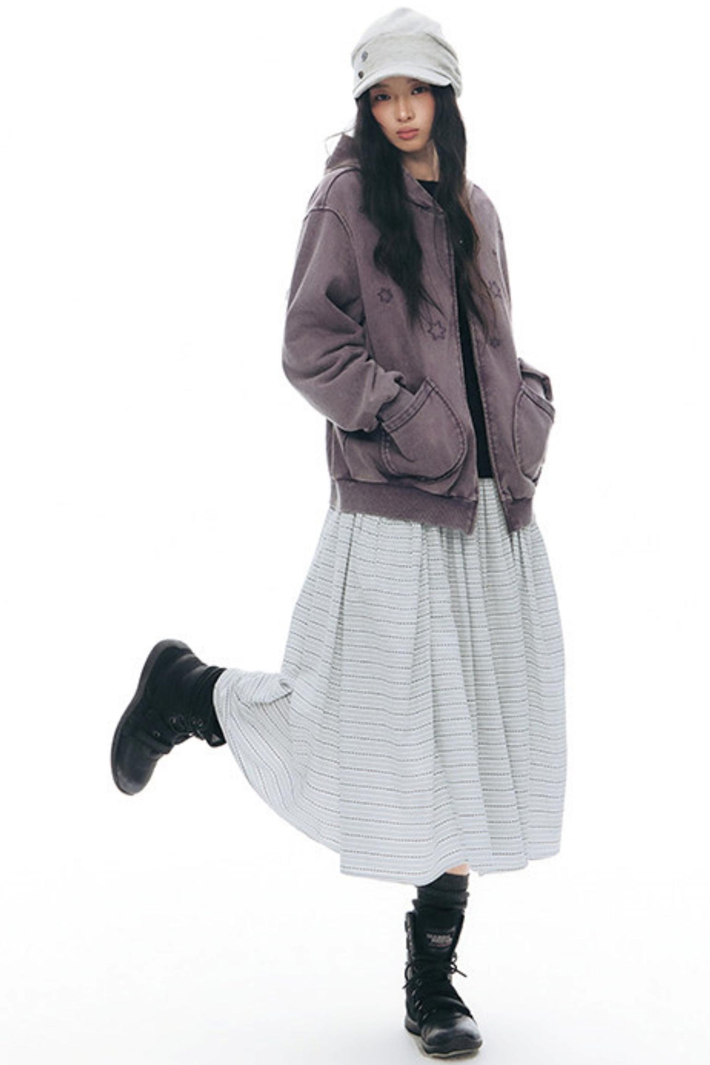 Retro Plaid Umbrella Skirt