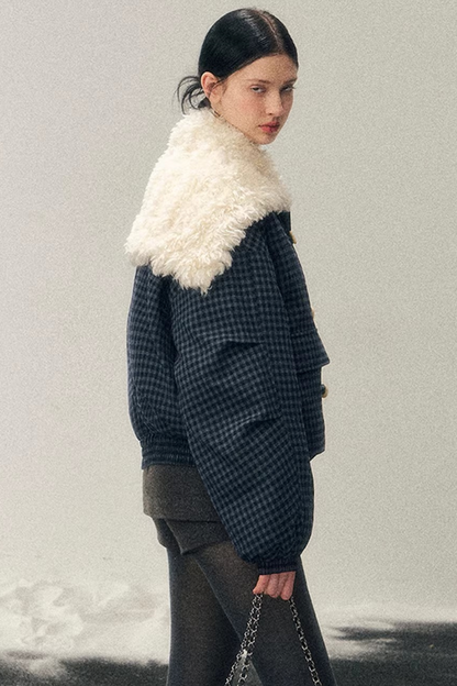 Silent Blue Lamb Wool Coat