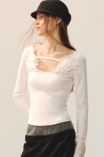 Elegant Floral Ribbon Blouse