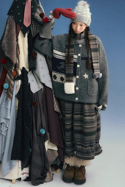 Doll Collar Knitted Cardigan