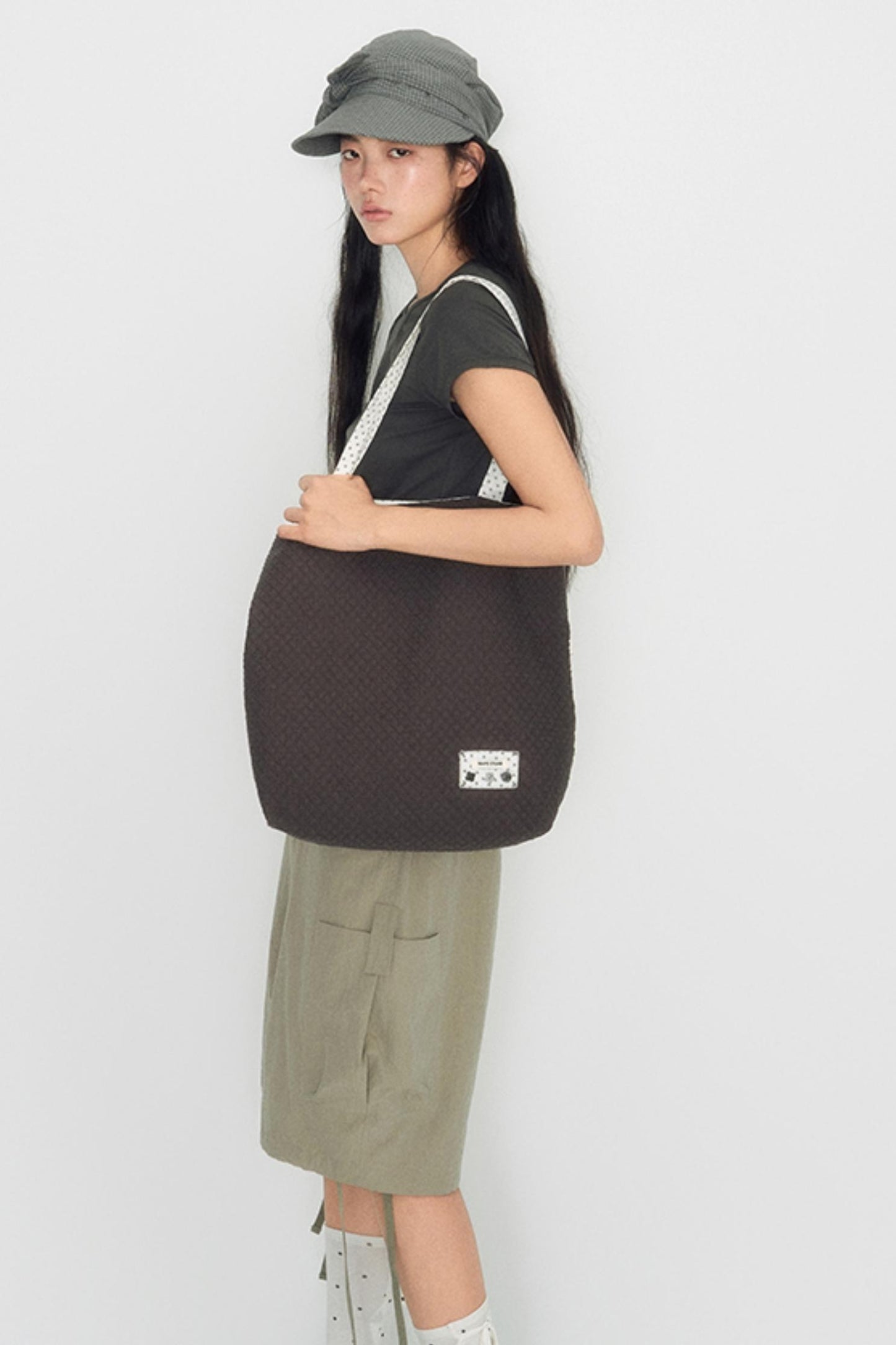 Vintage Polka Dot Canvas Shoulder Bag